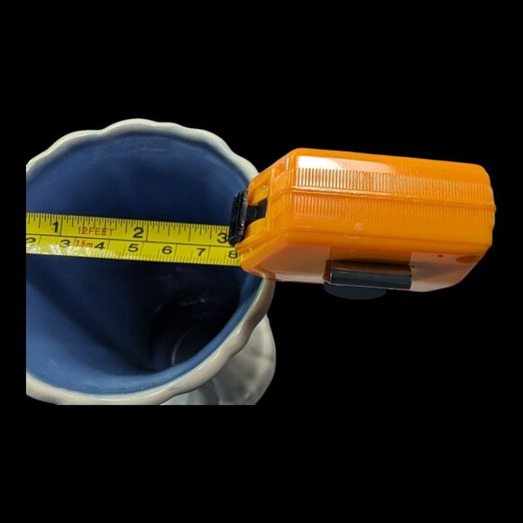 Vintage Duncan Signature White Ceramic Vase With Blue Floral Design - Picture 4 of 5